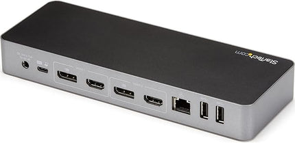 StarTech.com USB-C / USB-A Hybrid Docking Station for MacBook Pro / Air M1 M2 M3 M4 & Windows, Universal Dual 4K 60Hz HDMI DP Dock, Thunderbolt Compatible, 60W Laptop Charging