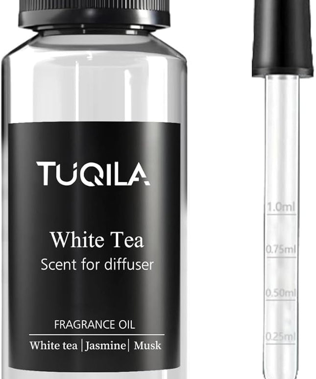 Tuqila White Tea Essential Oil for Waterless Diffusers - 120ML Luxury Home & Car Air Freshener, Natural Aromatherapy Scent Refill for Office, Home, Car, Spa - Premium Aroma Scent Oils