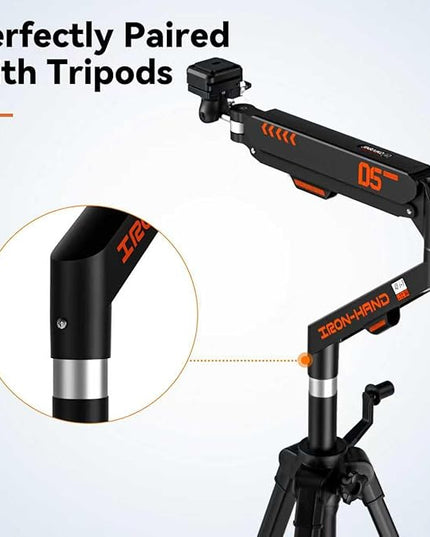 Overhead Camera Mount with 360° Adjustable Arm & Phone Holder for TikTok Live Streaming Photography Studio Content Creation, Desk Mount for for DSLR Camera/Webcam/Microphone, Black
