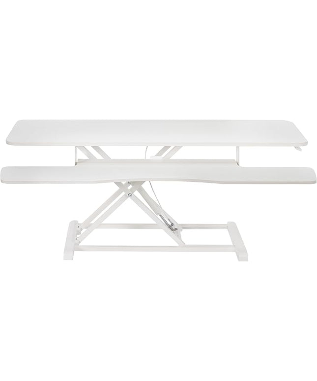 VIVO 48 inch Desk Converter, K Series, Height Adjustable Sit to Stand Riser, Dual Monitor and Laptop Workstation with Wide Keyboard Tray, White, DESK-V048KW