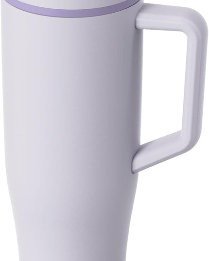 KISSKIND 40 oz Tumbler with Handle and Straw | Lumi Spin Hidden Straw 100% Leakproof Insulated Tumbler | Stainless Steel Water Bottle for Mom, Nurse, Teacher | Lavender