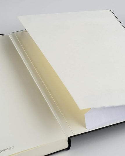 LEUCHTTURM1917 - Notebook Hardcover Medium A5-251 Numbered Pages for Writing and Journaling (Black, Plain)