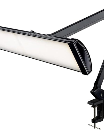 Neatfi LED Desk Lamp, 3,500 Lumens, 3 Light Modes, Dimmable, 45W, Touch Control, 26 Inch Wide Metal Shade, 540 SMD LEDs, Directional Lighting, Eye Caring Task Lamp (CCT with Clamp, Black)