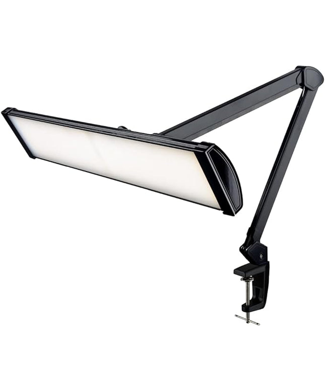 Neatfi LED Desk Lamp, 3,500 Lumens, 3 Light Modes, Dimmable, 45W, Touch Control, 26 Inch Wide Metal Shade, 540 SMD LEDs, Directional Lighting, Eye Caring Task Lamp (CCT with Clamp, Black)