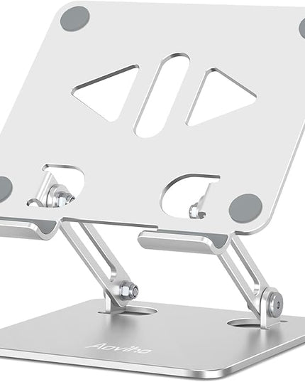 Tablet Stand Holder for Desk, Adjustable Desktop Tablet Holder, Foldable Aluminum Tablet Mount for iPad pro 11, iPad Air Mini, Samsung Galaxy Tabs Z Fold Kindle Fire 4-12 inch, Silver