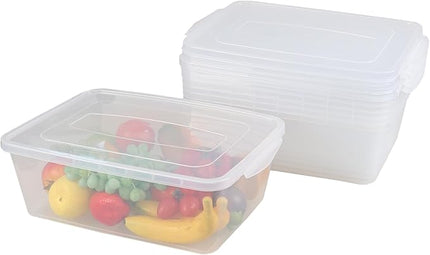 16 Quart Clear Latching Storage Box, Plastic Storage Container, Latching Bin with Lid, 6 Packs
