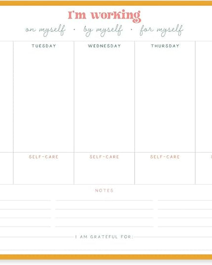 Graphique Weekly To Do Deskpad - Self Care Design - 9.75" x 8", 80 Sheets, Themed Pages - Planner for College Students, Business Appointments, Great Gift