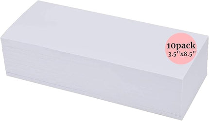 10 Pack 50Sheets 3.5"x8.5" Plain Notepads-Memo Pads-Scratch Pads-White Blank Writing Pads for Concession Stand,Restaurant Server,School and Office Supplies