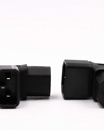 IEC C14 to C13 Power Adapter PDU Plug/Socket Up 90 Degree for LCD Wall Mount TV 2 Pack