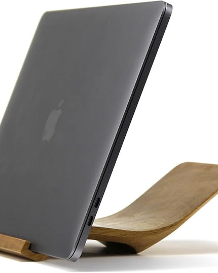 XDK Wood Laptop Stand for Desk, Ergonomic Height Riser for Notebook Computer up to 15 Inches, Wooden Holder for MacBook/Aluminum Laptops