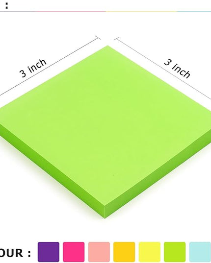 Eastern Wolf 8 Pads Sticky Notes 3x3 Self-Stick Notes 8 Bright Multi Colors Purple Sticky Notes, 85 Sheet/Pad
