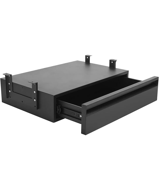 Under Desk Drawer For Desk 18 in,Adjustable Height, Pull out Storage Organizer with Slide Extension Mounted Under Flat Wooden Table or Workbench, Carbon Steel Hidden Desk Drawer