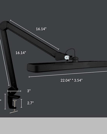 Neatfi (New Model) XL 2,500 Lumens LED Task Lamp with Clamp, 5 Light Modes, 3000-6000K Correlated Color Temperature, 30W, Dimmable, 324 Pcs SMD LED, Desk Light for Home, Office (CCT, Black)