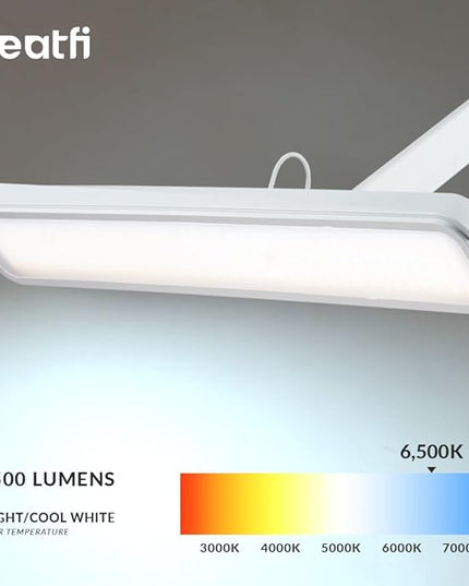 Neatfi XL 2,500 Lumens LED Task Lamp, 22 Inches Wide, 30W, 162 Pcs SMD LED, Eye-Caring, Desk Light with Clamp for Home, Office, and Study Room (Non-CCT, White)