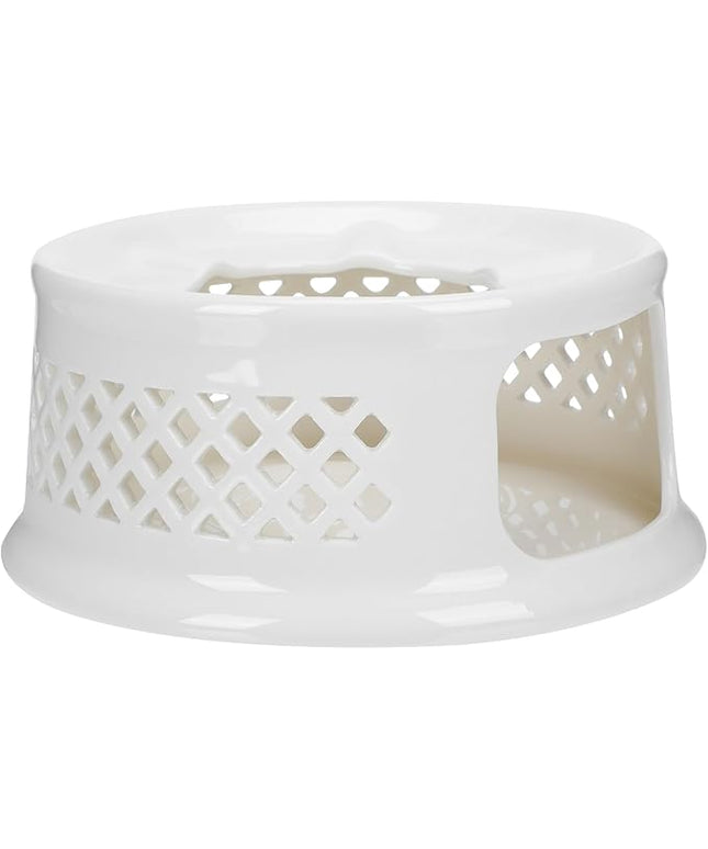 WATIIFUFU Ceramic Teapot Warmer with Hollow Design Non-Slip Base Retro Tea Heater for Brewing and Warming Tea Suitable for Home Office Coffee Shop Use