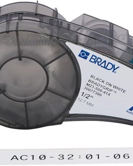 BradyGrip Authentic (M21-500-414) Print-on Hook Labels with Ribbon Featuring Velcro® Brand Hook for M21 Printers - 0.50"