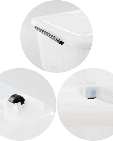 4-Pack Plastic Storage Box, 50 L Clear Large Storage Bin with Wheels