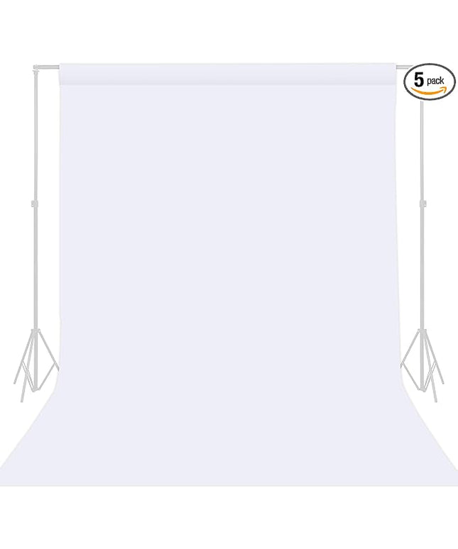 TRLYC White Photography Backdrop - 8 x 10 FT White Backdrop Background for Photography Photo Booth Backdrop for Parties Curtain Photographic Studio Photo Backgrounds