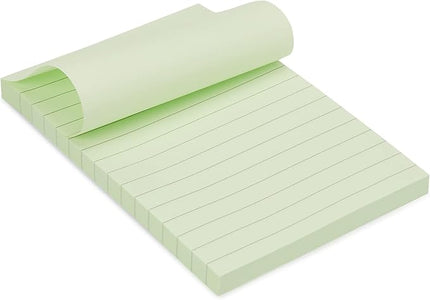 Amazon Basics Sticky Notes, 4x6 Inches, Assorted Colors Self-Stick Pads, Easy to Post for Home, Office, Notebook, 100 sheets/Pad, Pack of 5