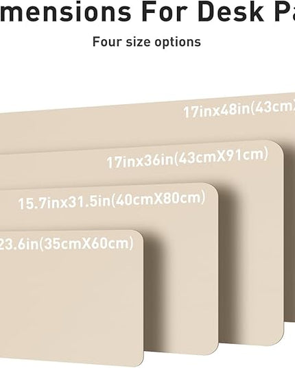 Aothia Non-Slip PU Leather Waterproof Laptop Desk Pad Protector, Blotter Mat, Writing and Mouse Pad for Office & Home, Beige, 23.6" x 13.7"