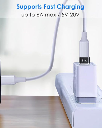 USB to USB C Adapter 4 Pack, USB A 3.0 Female to USB C Male OTG Adapter x2, Type C Female to USB Male Adapter x2, Compatible with MacBook, iPhone 15/16, Samsung Galaxy, Smartphones,Tablets,Laptops