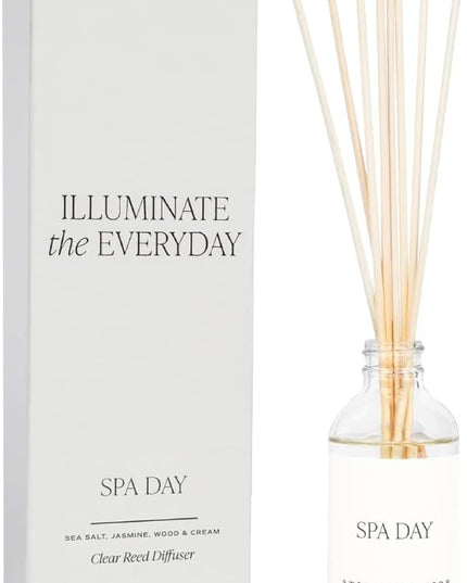 Sweet Water Decor Spa Reed Diffuser Set - Sea Salt, Wood, and Cream Scented Reed Diffuser for Home - Home Freshener Diffuser with Sticks - Long Lasting Fragrance, Made in The USA
