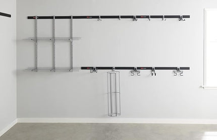Rubbermaid FastTrack Garage Storage Bike Storage Kit, 3 Piece, All in One Rail Hook Kit Organizer, Heavy Duty Organization for Home/Garage/Wall/Shed