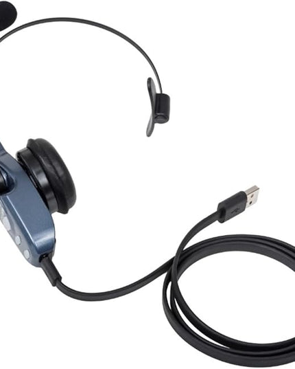 BlueParrott B250-XTS Mono Bluetooth Wireless Headphones 91% Noise Canceling Over Head Trucker Headset with Mic, Lightweight Design with Adjustable Headband, 20 hrs. Talk Time, Blue