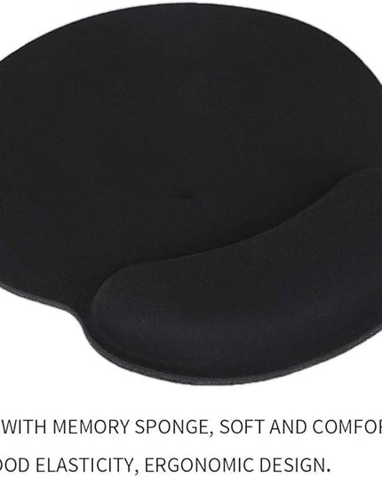 HONESTY Smooth Microfiber Memory Foam Mouse Wrist Pad, Ergonomic Resting Mouse Pad and Wrist Support, Comfortable Typing and Pain Relief, Suitable for Computer Games Office and Study, Black ( 2 Pack).