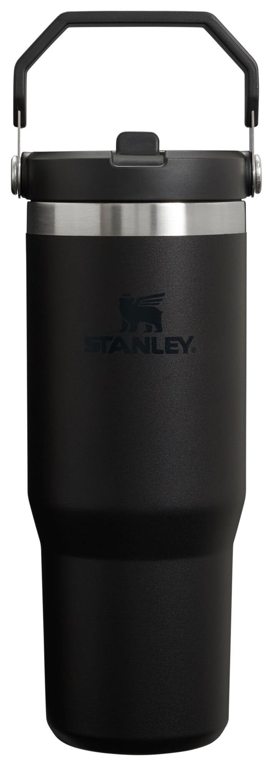 Stanley IceFlow Flip Straw Tumbler with Handle 30 oz | Twist On Lid and Flip Up Straw | Leak Resistant Water Bottle | Insulated Stainless Steel |BPA-Free | Black 2.0