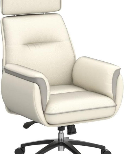 EUREKA ERGONOMIC Microfiber Leather Office Chair Ergonomic Desk Chair, Executive Chair Office Gaming Chair, Comfy Big and Tall Office Chair with Elevatable Headrest & Padded Armrests, Beige