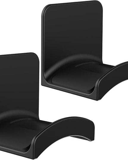 SOKUSIN Headphone Stand Headset Holder - Adhesive Gaming Earphones Hanger, Universal Desk Wall Mount Hook for All Headphone/Controller, Compatible with Beats, AirPods Max,Sony, JBL (Black-2PCS)