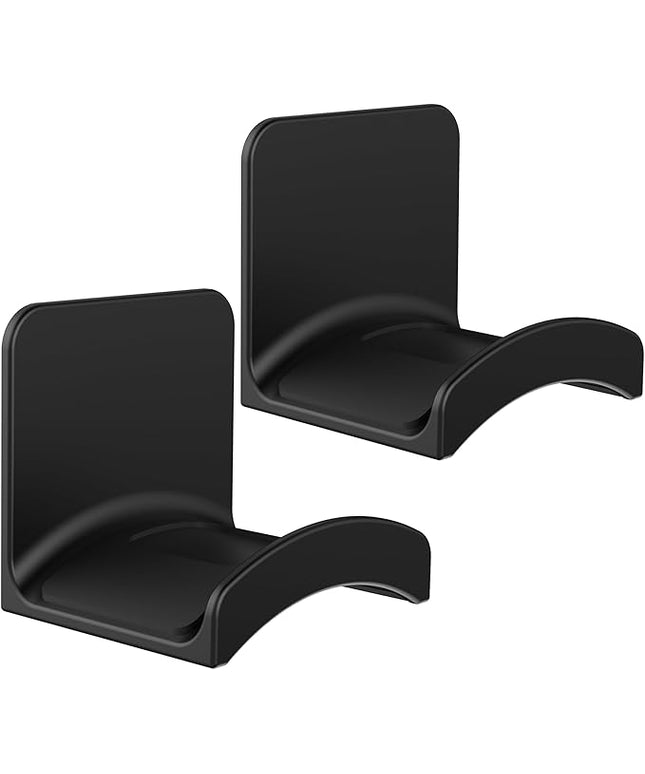 SOKUSIN Headphone Stand Headset Holder - Adhesive Gaming Earphones Hanger, Universal Desk Wall Mount Hook for All Headphone/Controller, Compatible with Beats, AirPods Max,Sony, JBL (Black-2PCS)