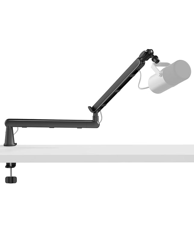 Microphone Boom Arm - Heavy Duty Low Profile Metal Mic Arm Stand with Desk Clamp & Cable Management, 360° Rotatable, Fits Shure SM7B/MV7, Blue Yeti, Fifine AM8, AT2020 for Podcasting & Gaming