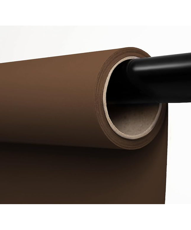 Kate Seamless Paper Backdrop Brown Paper Backdrop Seamless Backdrop Paper Rolls (53''x32.8' Coco Brown)