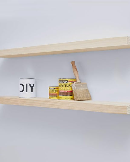 Homeforia 42 inch Wood Floating Shelf, High End Solid Natural Wood 42inch Large Floating Shelves for Wall Mounted, Unfinished Wooden Floating Shelves, Heavy Duty Bracket, 42 X 6.5 X 1.75 in, Set of 2