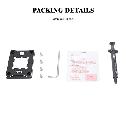 Thermalright ASF-Black AM5 CPU Holder, Corrective Anti-Bending Fixing Frame, Full-Fit Fixed Non-Marking Mounter, AM5 Anti-Bending Contact Frame, CPU Cooler Standard