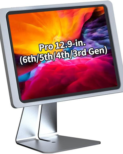 Magnetic Stand on Desk with Charging Case A10 for iPad Pro (6th / 5th / 4th / 3rd Generation) 12.9-Inch, Classic L Shape, Sturdy Metal Base, Strong Magnets, 360 Rotation, 90 Tilt