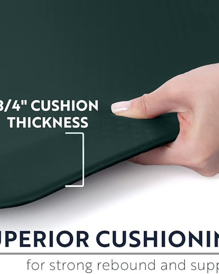 KANGAROO Thick Ergonomic Anti Fatigue Mats for Kitchen Floor, Cushioned Standing Office Desk Mat, Waterproof Scratch Resistant Topside, Supportive All Day Comfort Padded Foam Rugs, 20x32, Hunter Green