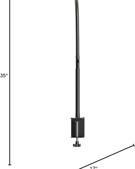 LED Desk Lamp for Office Home, Eye-Caring Desk Light with Stepless Dimming Adjustable Flexible Gooseneck, 10W USB Adapter Desk Lamp with Clamp for Reading, Study, Workbench (Black)