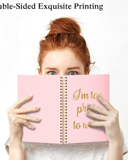 XQLZY Perfection Pink Gold Spiral Notebook, Resignation Retirement Promotion Inspirational Gifts for Woman Coworker Boss Friend, Friendship Gifts Between Lady, Sympathy Present for Office
