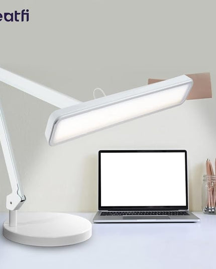 Neatfi XL 2,500 Lumens LED Task Lamp, 30W, 162 Pcs SMD LED, Dimmable, Eye-Caring, Desk Light for Home, Office (Non-CCT with Base, White)
