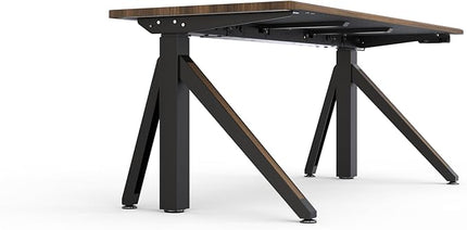 DEZCTOP Revon Pro Electric Standing Desk, 59" x 27.6" Large Work Surface, Height Adjustable (27.6"-47.2"), Sturdy Keel Frame, with Magnetic Modular System, Anti-Collision, Walnut for Home Office