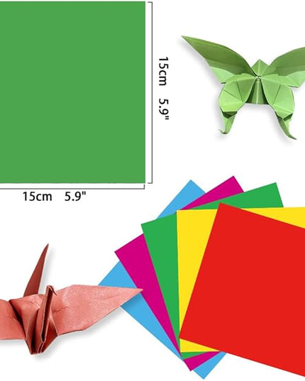 Square Origami Paper 6x6 Double Sided 50 Sheets 50 Colors 70GSM Origami Kit Japanese Chiyo Easy Fold Arts Crafts DIY Handwork Solid Color