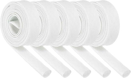 MECCANIXITY 5Pcs Wire Insulation Braid Fire Sleeve,6.6Ft-12mm ID White, High Temp Silicone Coated Fiberglass Sleeving for Automotive Hose Lines Electrical Wiring