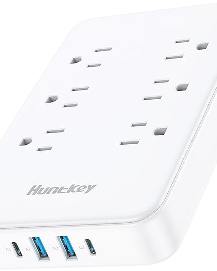 Innovative Power Strip, Cord Removable Design, Huntkey 6 Outlets Surge Protector with 4 USB Ports (2 USB-C, 2 USB-A), ETL Listed, Customize Cord Length