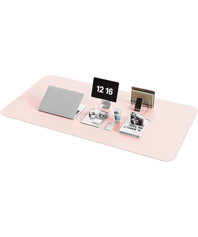 YSAGi Non-Slip Leather Desk Pad XL Size, Waterproof Laptop Computer Desk Keyboard Mat, Table Protector Blotter Mat, Large Mouse Pad for Office/Work/Home/Decor(Pink, 47.2" x 23.6")-No Band