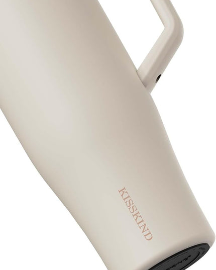 KISSKIND 40 oz Tumbler with Handle and Straw | Lumi Spin Hidden Straw 100% Leakproof Insulated Tumbler | Stainless Steel Water Bottle for Mom, Nurse, Teacher | Coffee