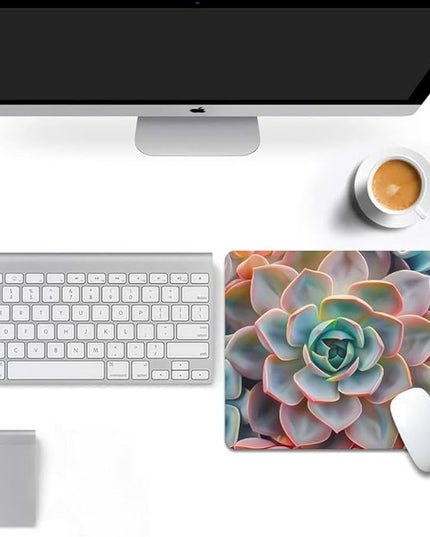 Succulent Square Mouse pad, Texture, Waterproof, Anti Slip Rubber Base, Computer Mouse pad, Laptop Mouse pad