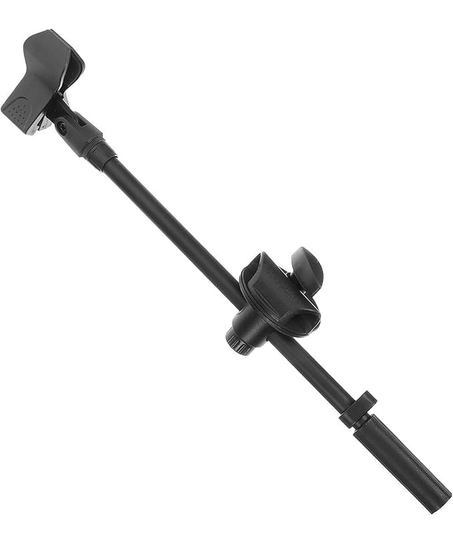 BESPORTBLE Metal Microphone Boom Arm with Dual Mic Clip and Spring Clamp, 350Mm Adjustable Desk Mic Stand Arm for Live Streaming and Recording